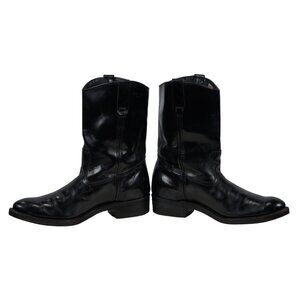 Red Wing Black Leather Biker Work Motorcycle Boots Vintage US Made Men's 13 B